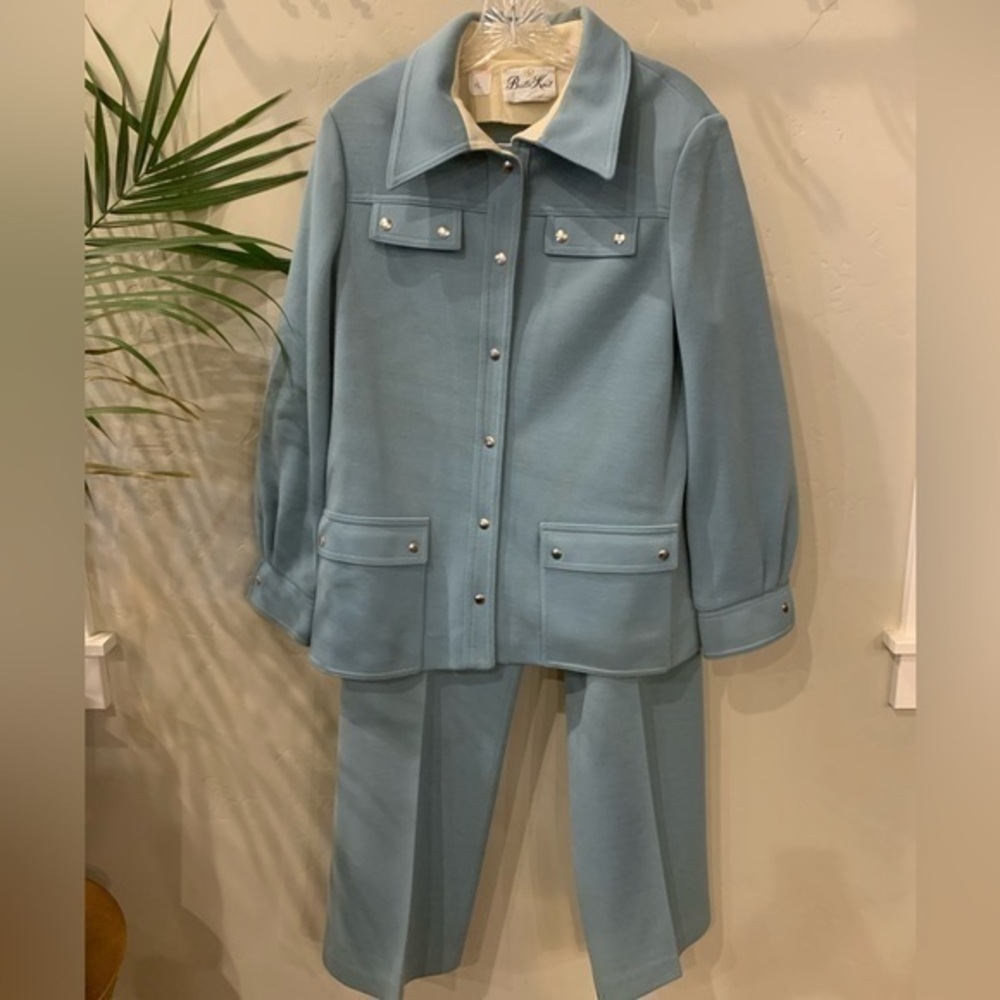 Rare Vintage Gorgeous Butte Knit Baby Blue Suit Set​​​​​​​​​​​​​​​​​​